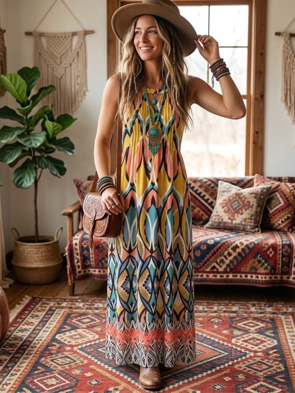 Floreat Maxi Dress Women's Size 0 Yellow Dahlia Embroidered Anthropologie Boho